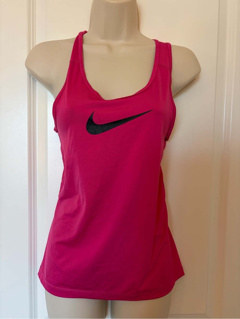 Nike Hot Pink Racerback Tank with Black Swoosh